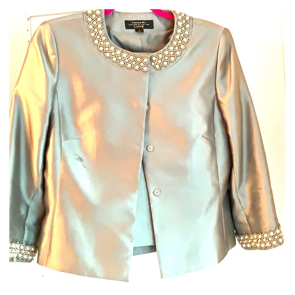 Tahari Luxe Seafoam Green Suit